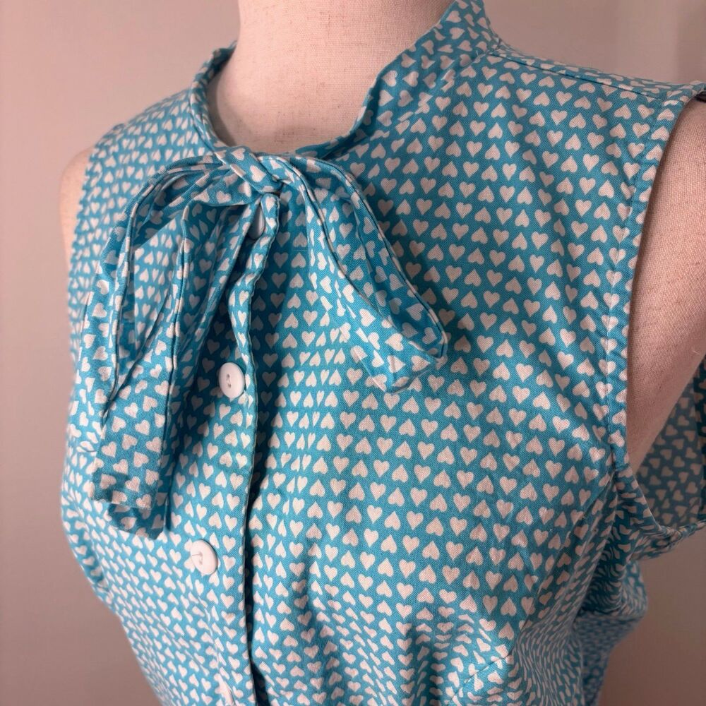 Mandie Bee House of Haute Ella Sleeveless Heart Pattern Blouse Sz 1X - Picture 2 of 5